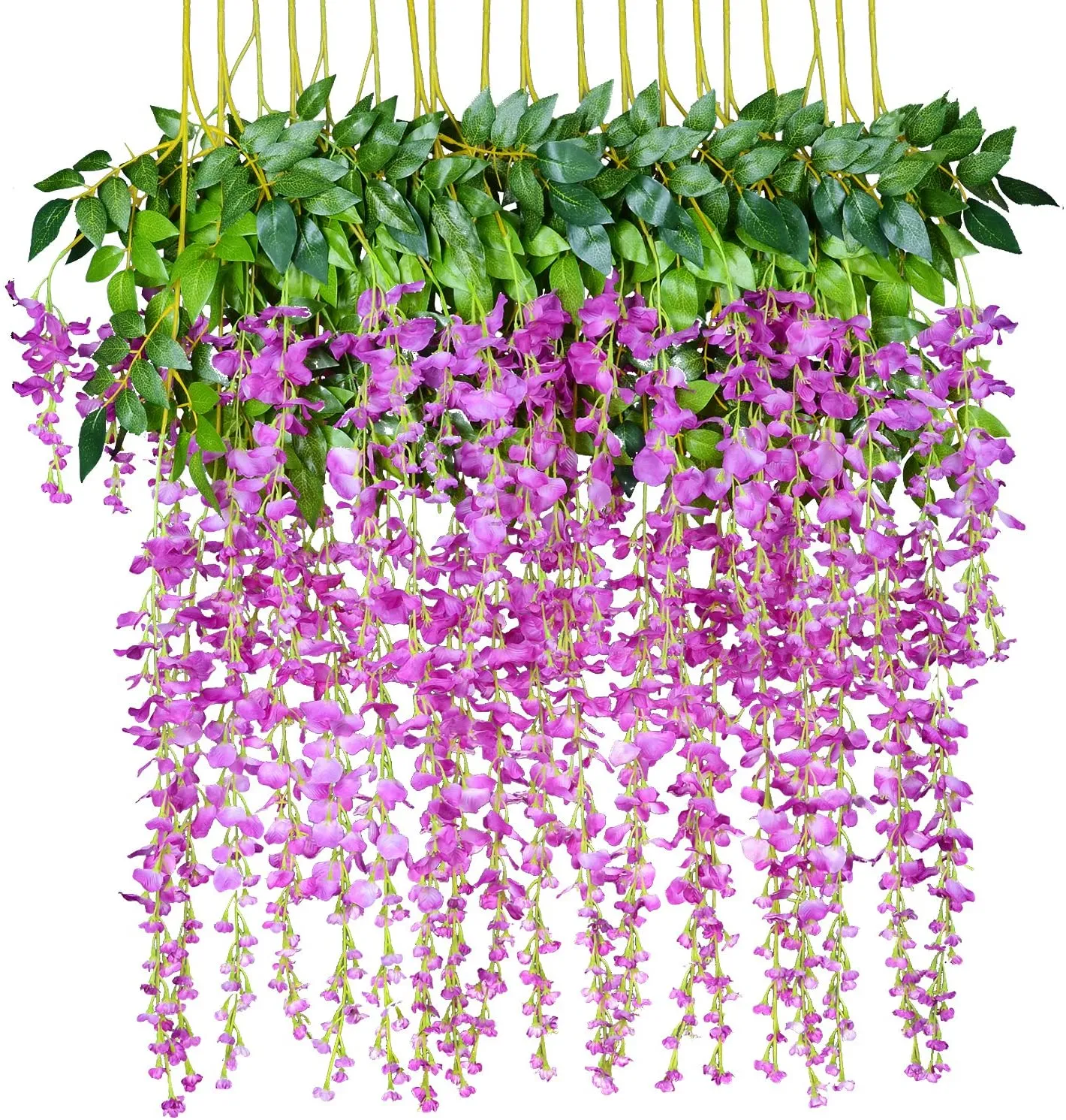 24 pcs decoração de casamento wisteria de seda artificial videiras videiras pendurado noiva de rattan flores de flores para casa de jardim