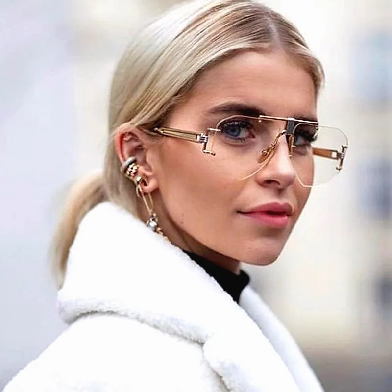 2019 Luxury Designer Women Sunglasses Vintage Rimless Ladies Fashion Sun Glasses 2019 Summer Shades