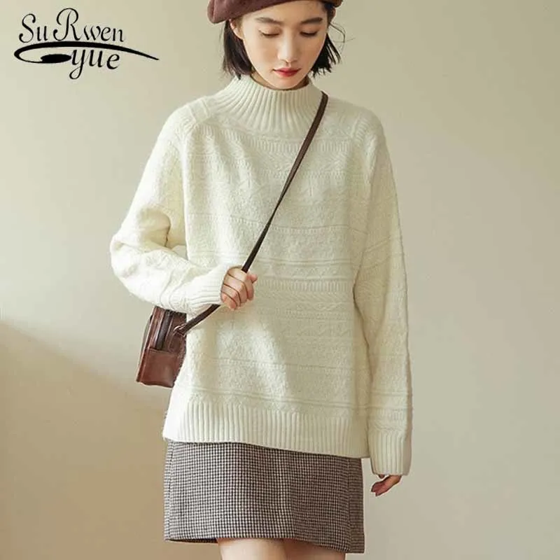 Autumn Winter Women Sweater Long Sleeve Vintage Korean Clothes Pullover Loose Outwear Fashion Clothing 10916 210510