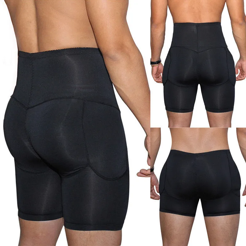 Mens Boxers Underpants Underwear Black Padded Butt Enhancer Booty Booster Molded Boyshort Underwear Boxer S-3XL 3xl285E