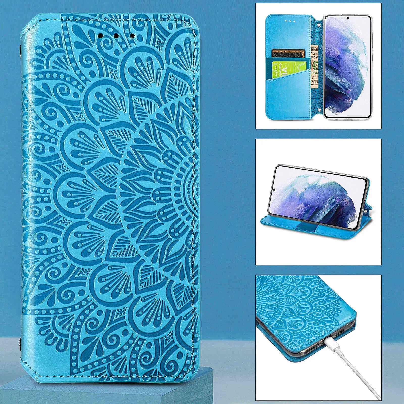 Coques de téléphone Convient pour Samsung GALAXY Z Fold2/Z Fold3 Exquisite Flowers Relief Cover