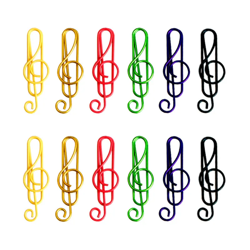 /box Creative Colorful Note Paper Clips Filing Supplies Decorative Music Shape Clip Office Metal Cute Exquisite Stationery Accessories ZJTL0695