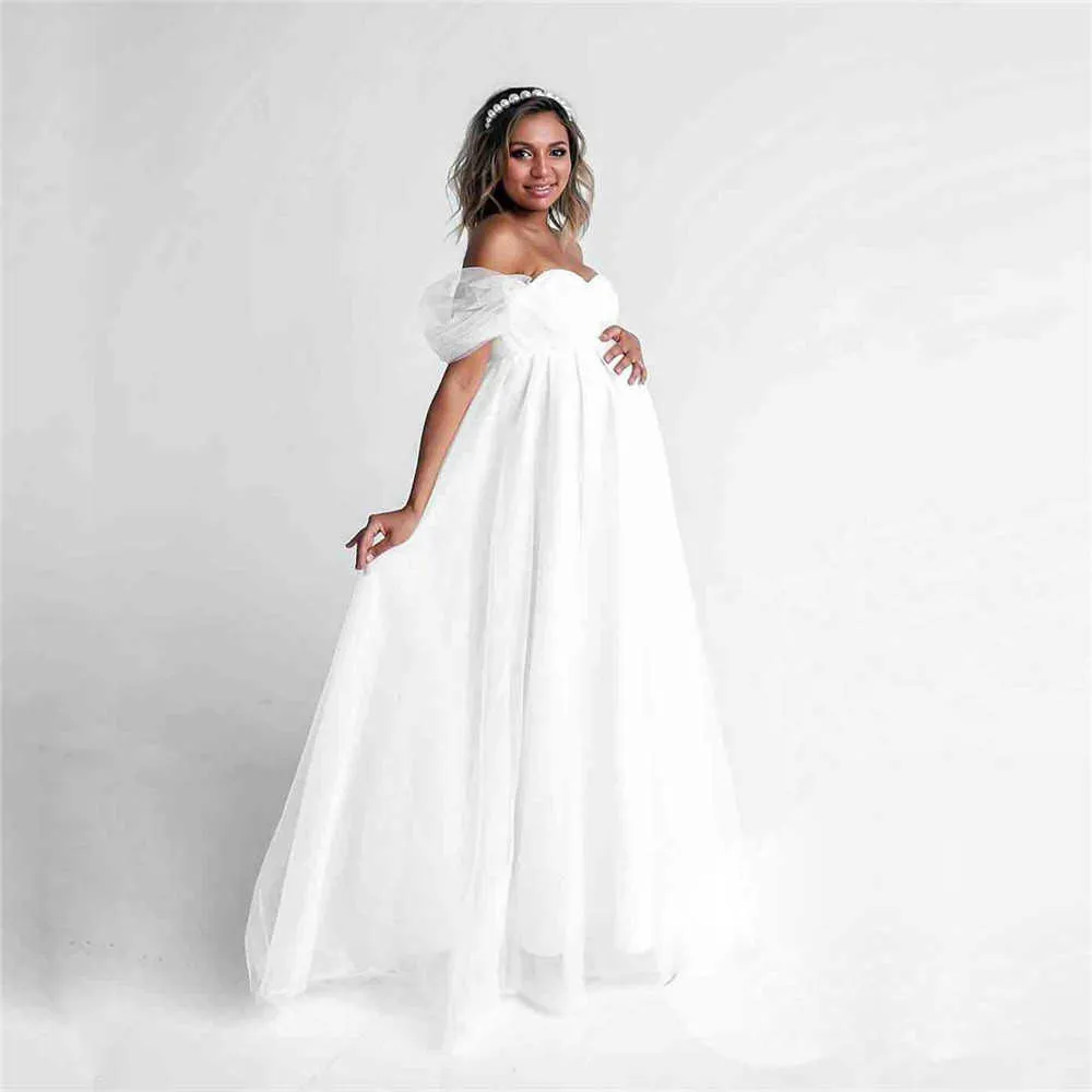 Sans épaule Sexy Dentelle Robe De Maternité Séance Photo Longue Robes De Grossesse Photographie Props En Mousseline De Soie Maxi Robe Pour Les Femmes Enceintes Q0713