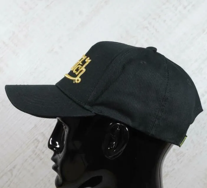 Mens women  3D Embroidered Cap Black/Gold