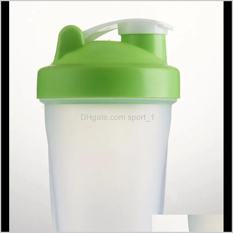 400ml sports bottle shaker mixer bottle plastic shaker bottle sports fitness leakproof shaker water bottles kka7011-1