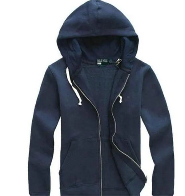 Jaquetas masculinas Polo Pequeno Cavalo Suéter Outerwear Hoodies e Moletons Outono Inverno com Capuz Jaqueta Esportiva Zipper Casual Qualidade Múltipla Cor Tamanho Asiático