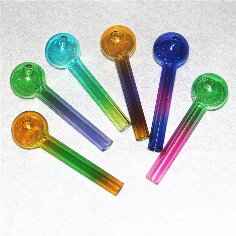 High Quality Pyrex Glass Oil Burner Pipe Colored Tube OilPipes Thick Smoking Hand Tobacco Dry herb cigarette pipe