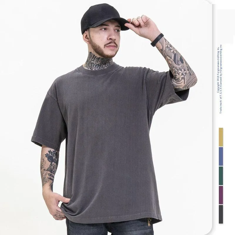 Męskie koszulki 2021 Wysokiej jakości ładna prana gruba tkanina T-shirt damska letni kolorowy kolor