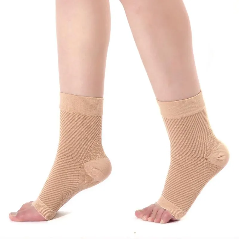 Ayak Bileği Destek Spor Çorap Brace Koşu Basıncı Pedikür Cilt Renk L / XL