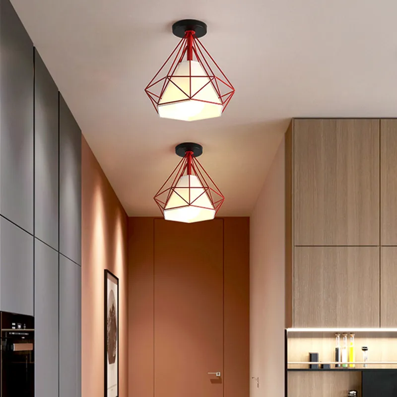 Modern LED Tavan Işıkları Vintage Endüstriyel Tavan Lamba Gölge Retro Loft Plafonniers Oturma Odası Mutfak Kafesi Ev Dekor Için