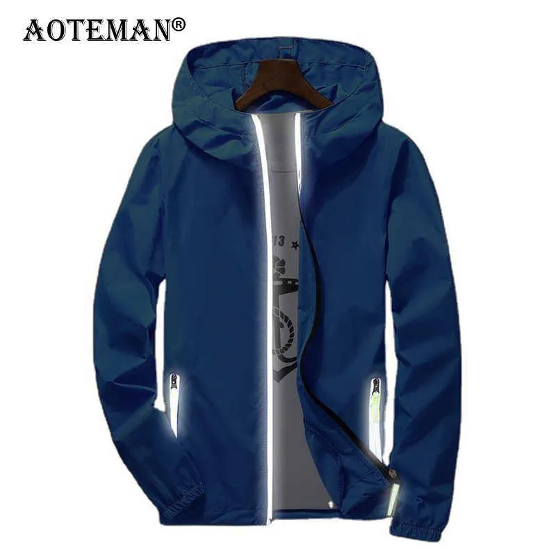 7XL летние мужские куртки быстрые сухие кожные пальто мужчины с капюшоном ультрасюрой ветровке на молнии водонепроницаемый ветрозащитный тонкое пальто LM399 210909