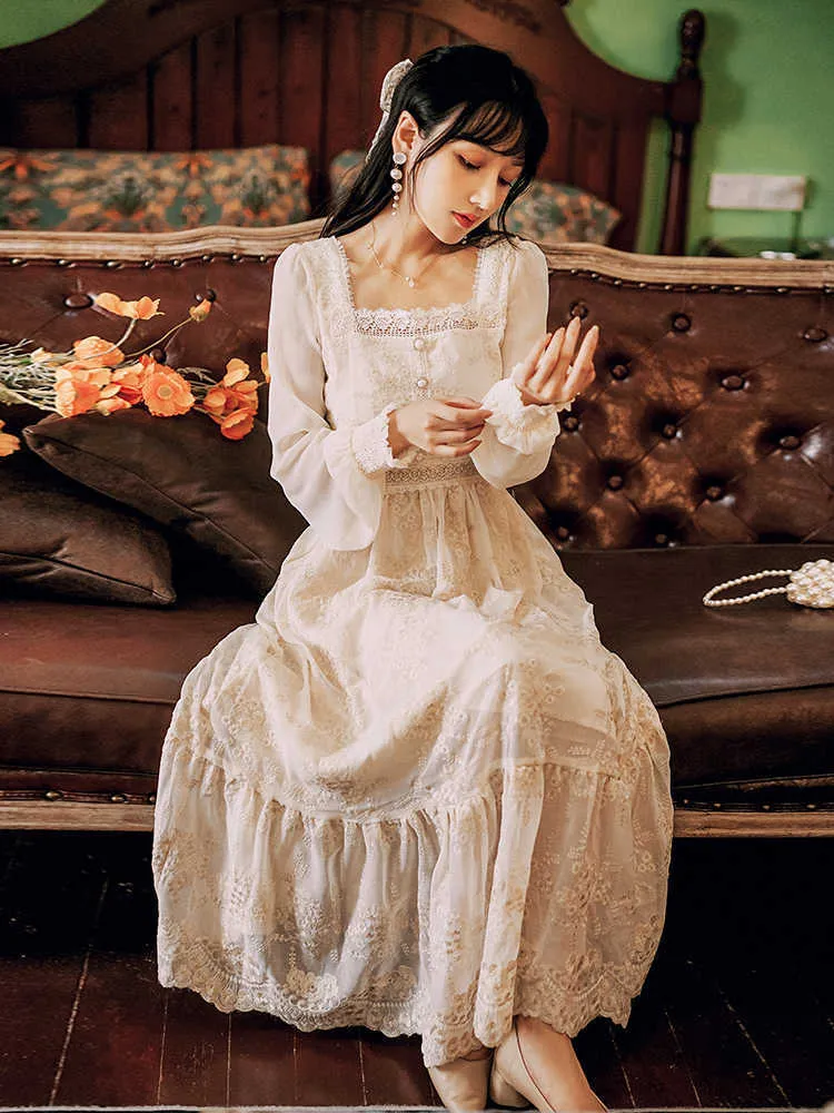 Long Sleeve Lace Midi Dress with Stand Collar and Lantern Sleeves in  Polyester Fabric from Dhgate Basic & Casual Dresses - price 129.3