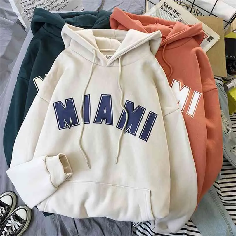 Women Hoodies Super Fire Sweatshirt Female Autumn Winter Plus Velvet Loose Casual Lazy Wind Coats Clothes Marcus Size Tops 210805