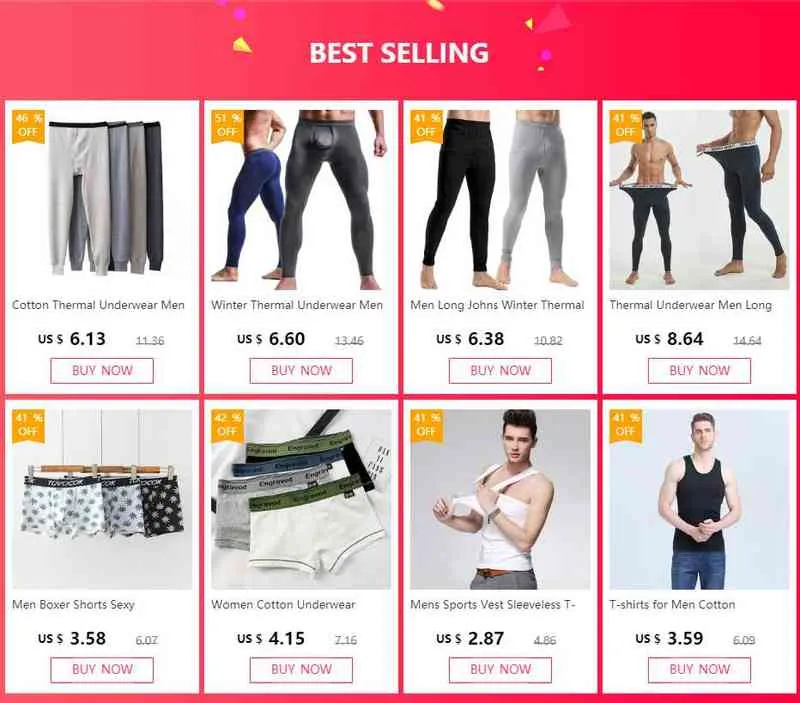 Ropa Interior T rmica De Algod n Para Hombre Calzoncillos Largos