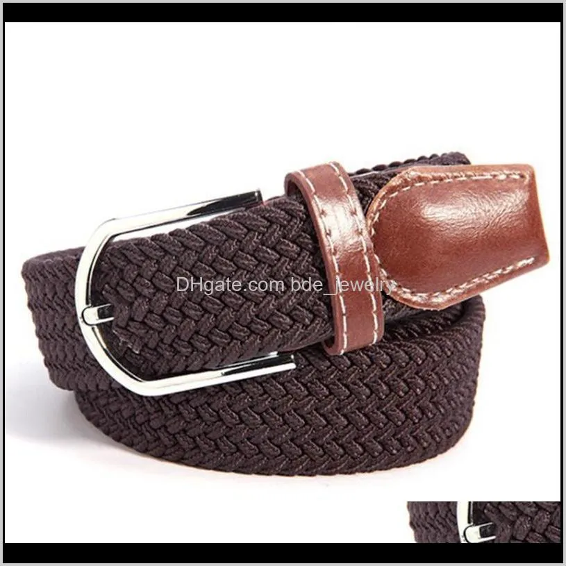 women men accessories casual fashion stretch multifunctional portable canvas metal buckle plain charming belt