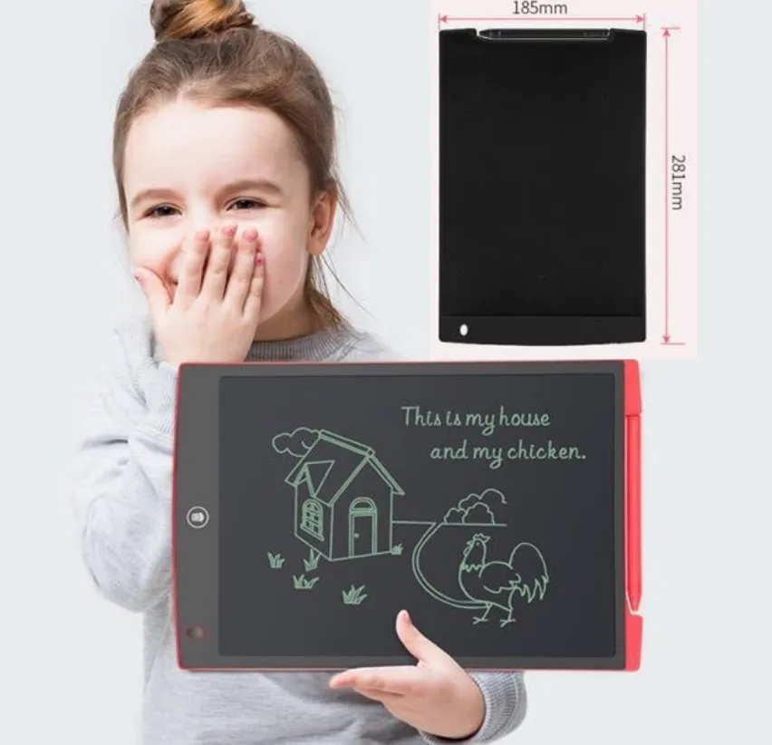 Nouveau 12 pouces tablette de dessin tablettes d'écriture manuscrite tablette électronique avec stylo pour adultes enfants enfants