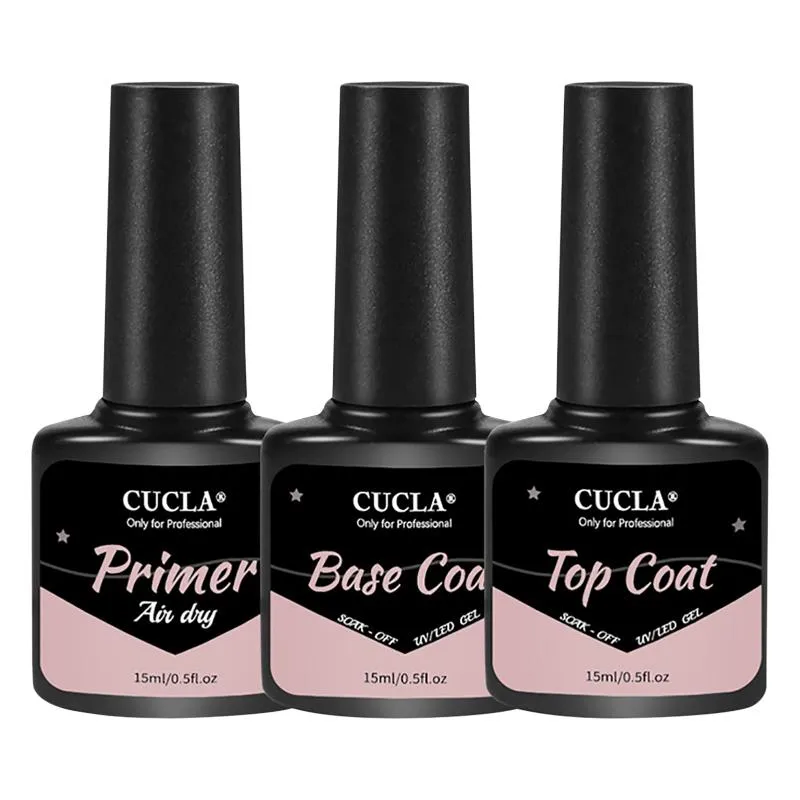 3 Stück Primer Top Coat Base No Wip Matte Nail Art Soak Off Lack Langlebige Gel-Maniküre