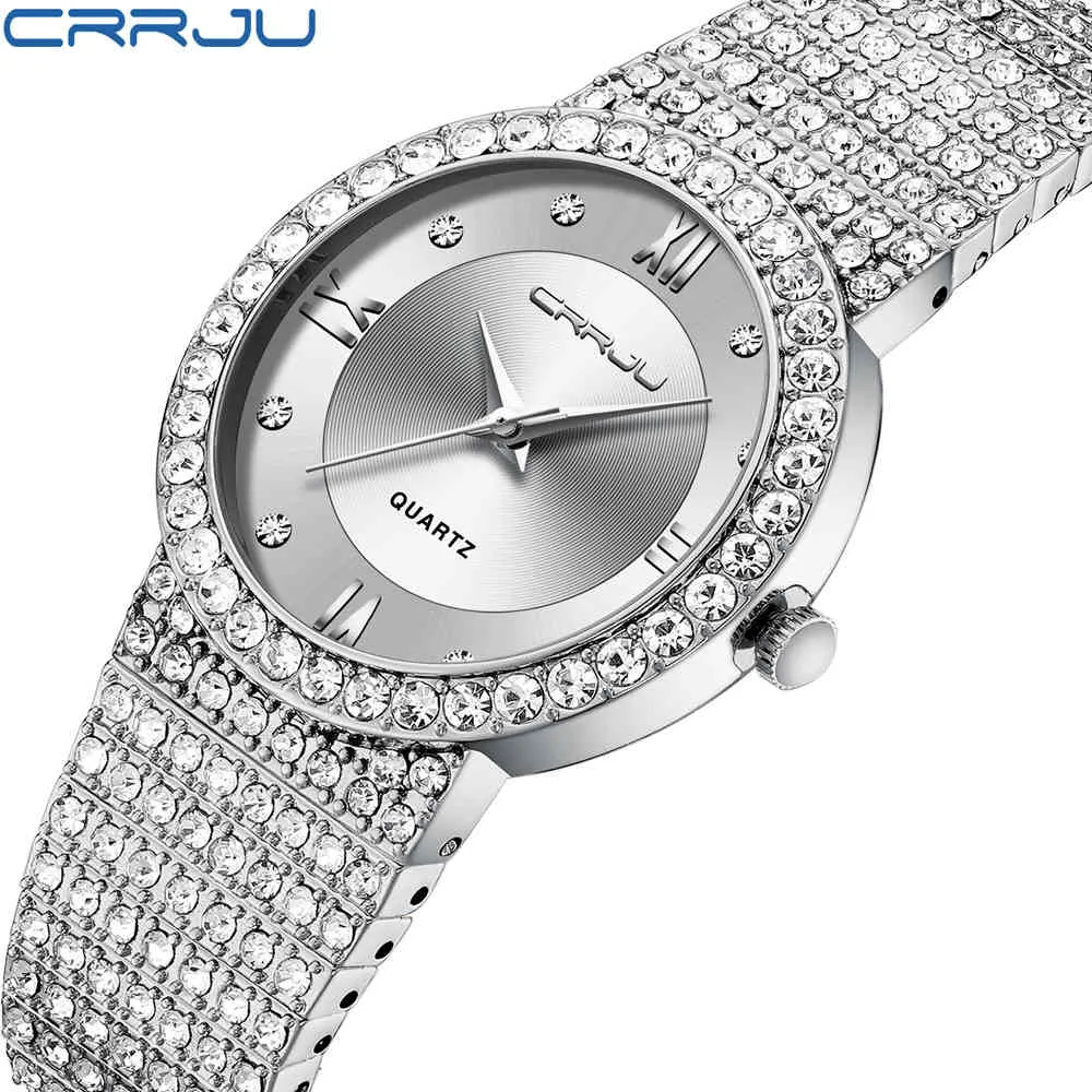 CRRJU Luxury Brand Fashion Women Men Jewelry Bracelet lover Watches Ladies Quartz Couple Wristwatch for Gift relogio 210517