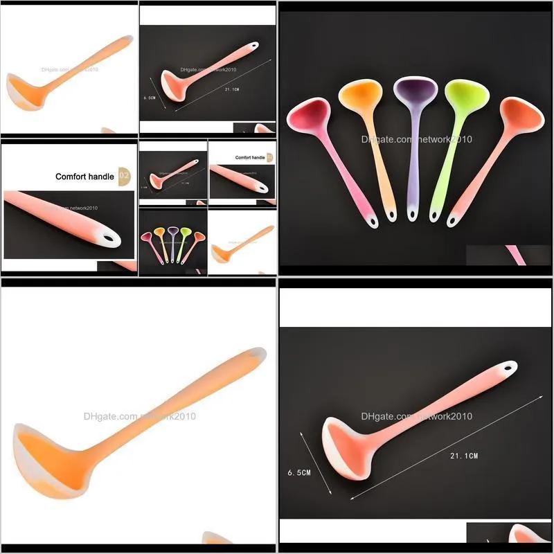 Translucent Silicone Spoon Nonstick Anti High-Temperature Soup Scoup Cooking Tools Kitchen Supplies SUB Sale