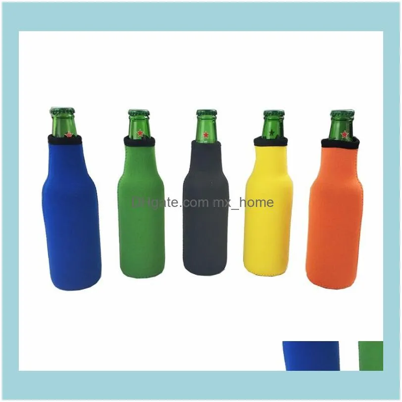 Beer Bottle Sleeve Neoprene Insulation Bags Holder Zipper Soft Drinks Covers With Stitched Fabric Edges Bareware Tool CGY383