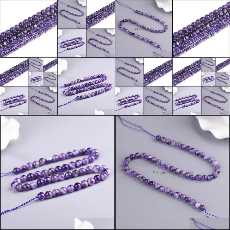 Other 39CM Natural Amethystine Beads Strand Feb. Birthstone Pisces Crystal Bead 6mm/8mm TSB0368