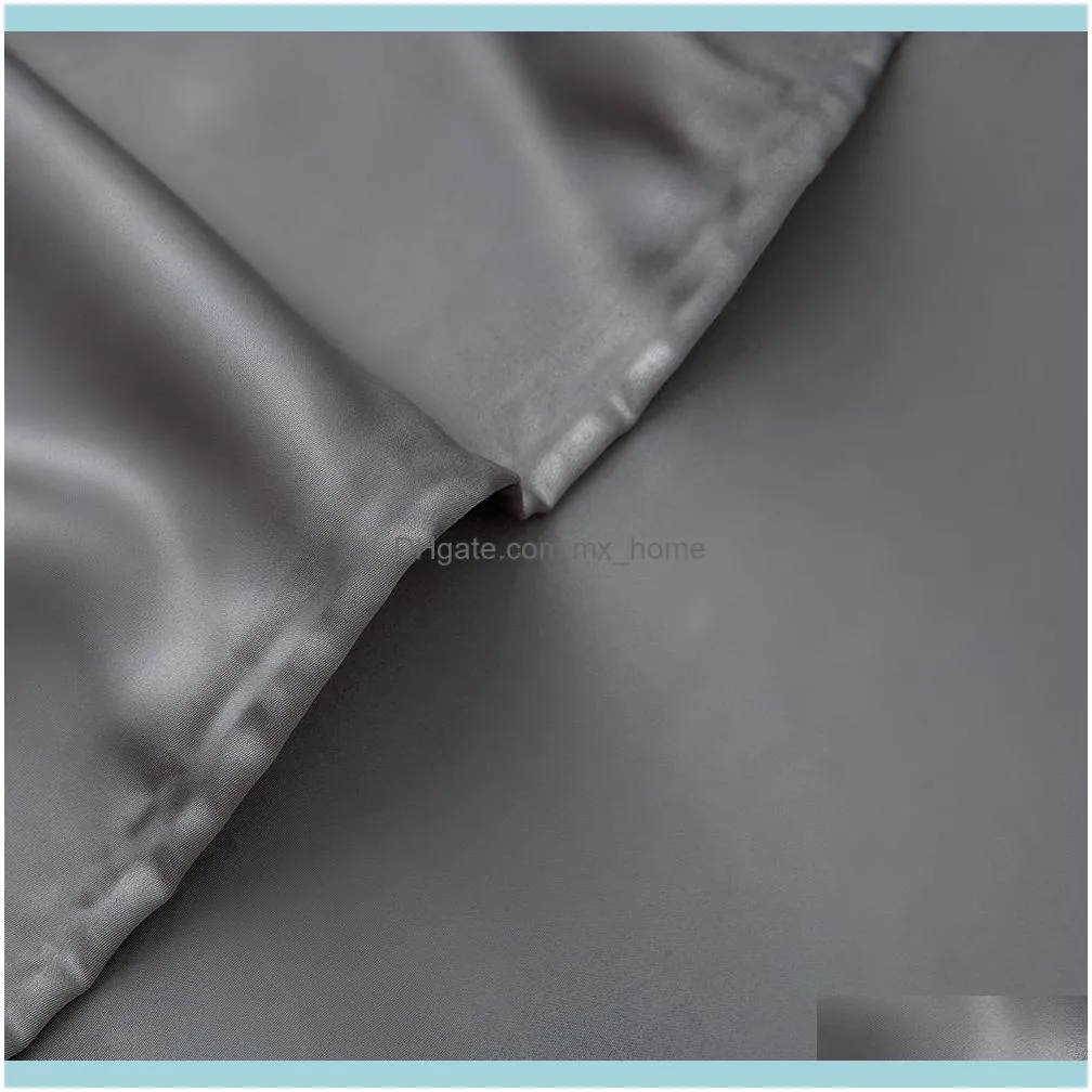 4/6Pcs Wash Silk Pure Satin Silk Bed Sheet Set Flat Sheet Fitted Sheet Pillowcases with 2 Free Square Pillow Covers King Size 201209