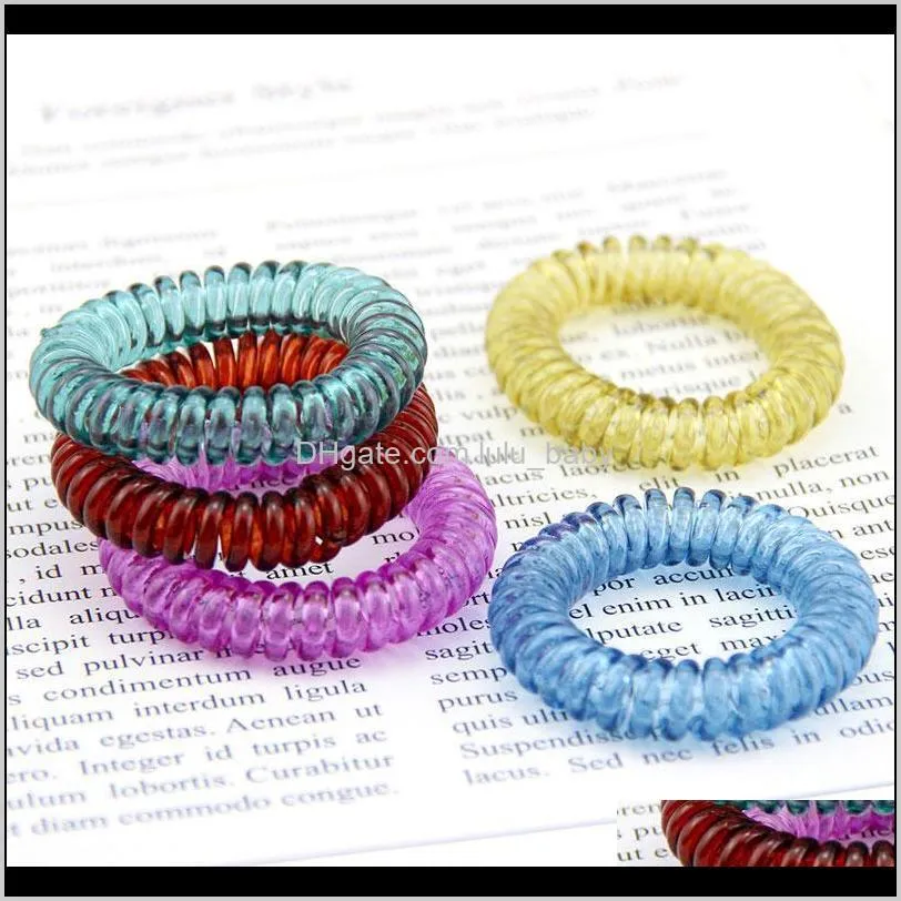 new candy color telephone wire cord hair tie girls kids elastic hair band ring women rope bracelet stretchy scrunchy