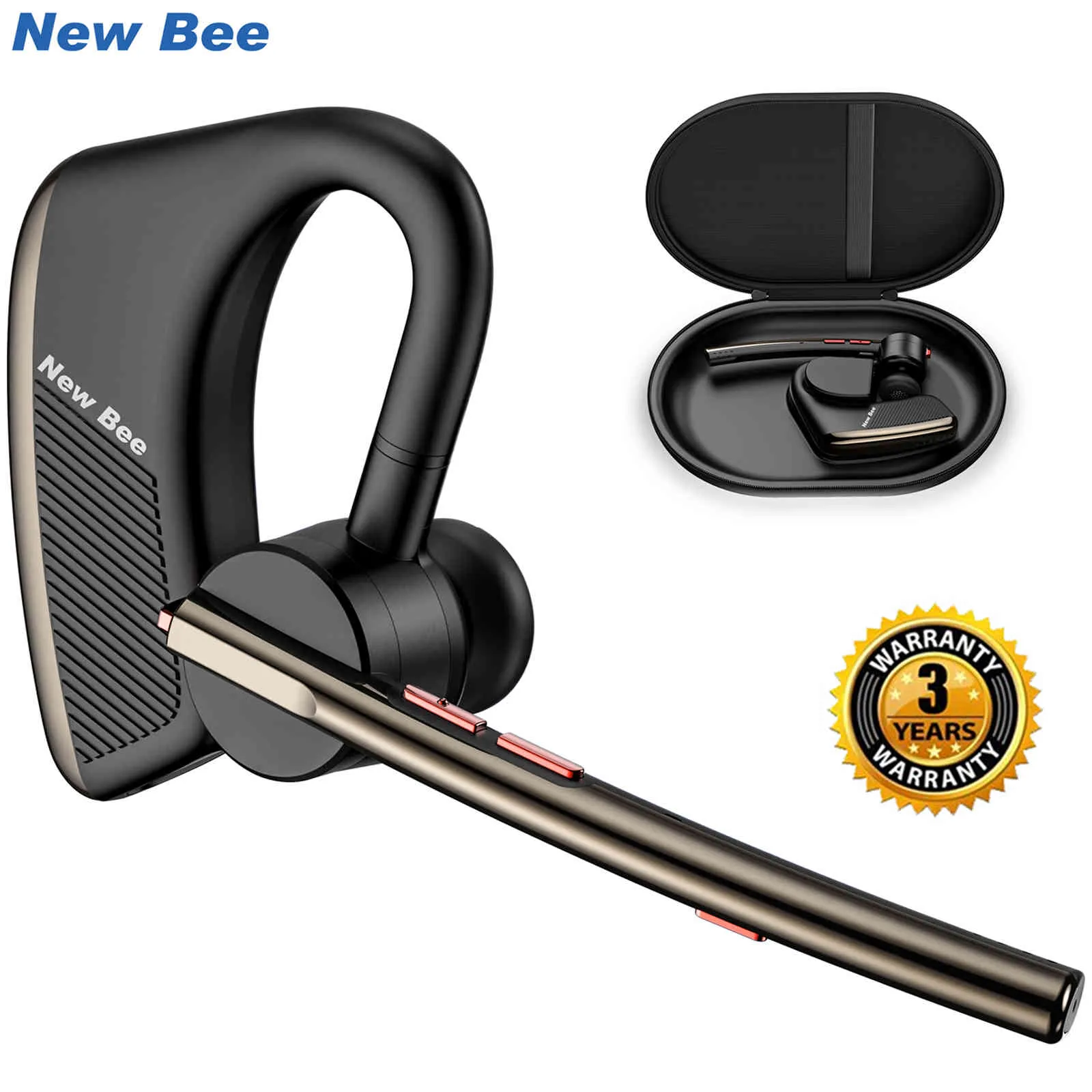 New Bee M50 Earphones Bluetooth 5.2 Headset Wireless Headphones with Dual Mic Earpiece CVC8.0 Noise Cancelling Hands-