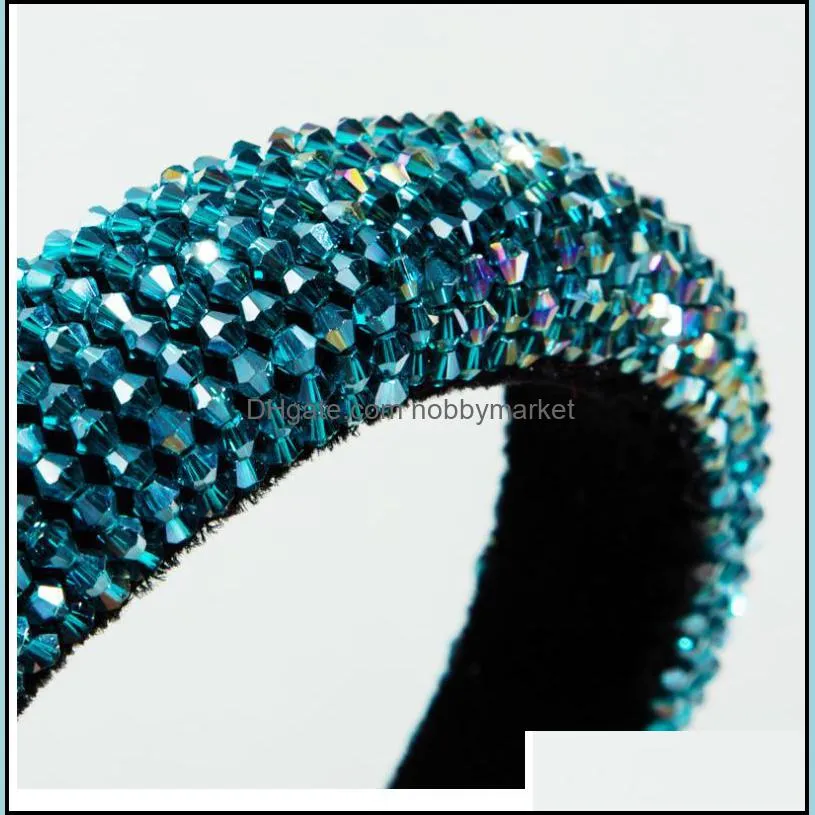 Hot Sell Padded New Full Rhinestones Headbands High Quality Italy Designer Crystal Hair Bands Women Diamond Headband Fashion Hair