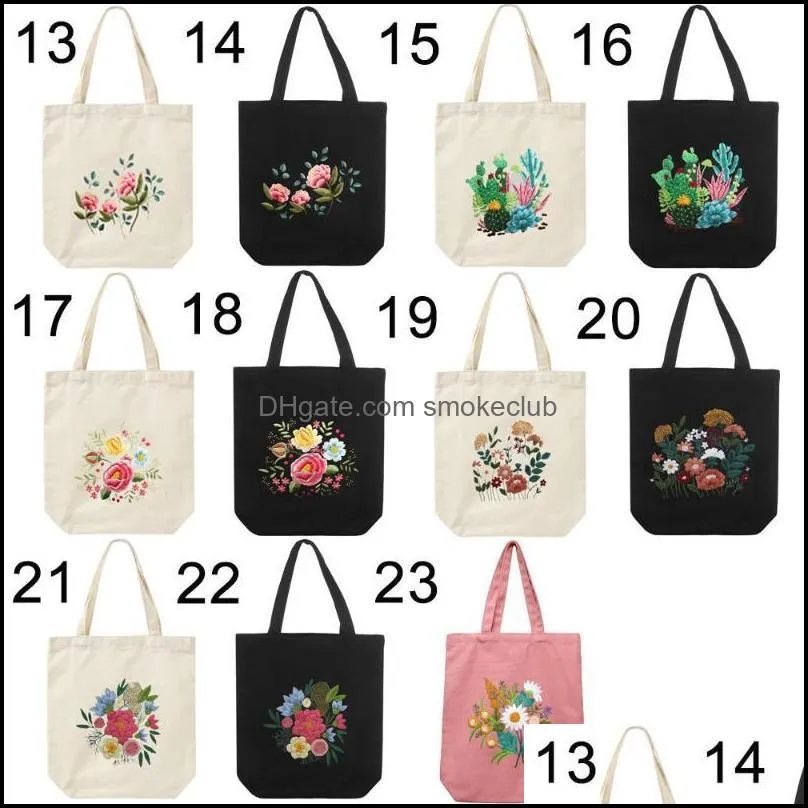 Other Arts And Crafts 1 Set Embroidery Kit With Flower Pattern Canvas Carrying Bag DIY Cross Stitch Sewing Art Needlepoint Kits