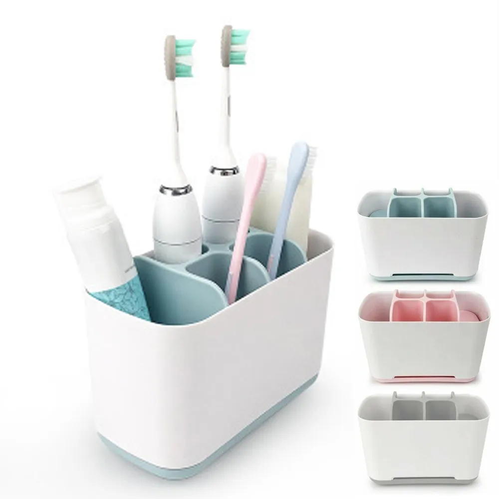 Elektrisk tandborstehållare arrangör låda för tandkräm kosmetik står rakhyvel borste tänder avtagbar hylla badrum tillbehör 210322