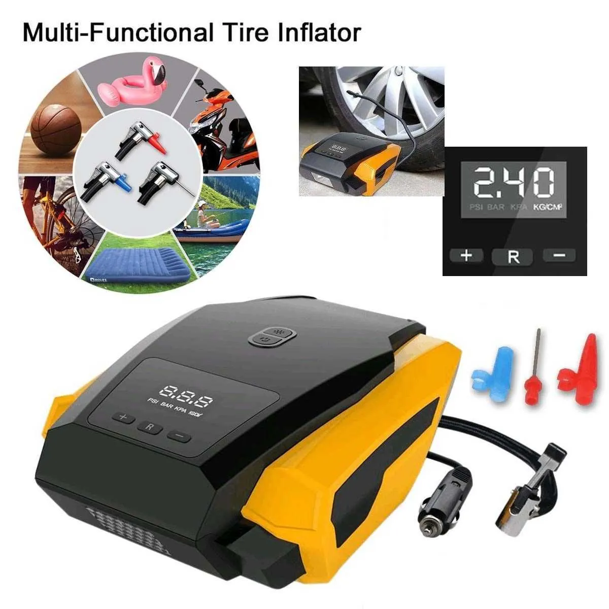 Car Tire Inflator Pump 12V Portable Air Compressor... From Sportop_company,  $33.91