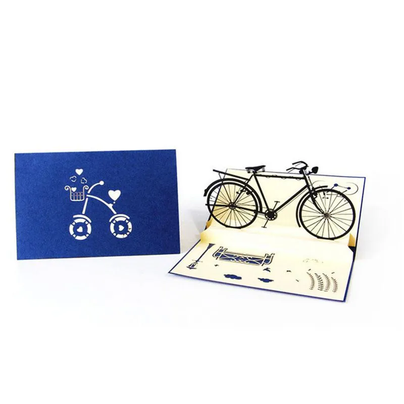 グリーティングカード3Dアップハンドメイド自転車お誕生日おめでとうございますありがとうクリスマスハロウィーン