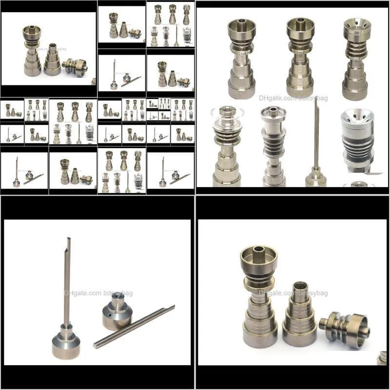  shipping titanium nail domeless universal male/female fit 10mm 14mm 18mm 6in1