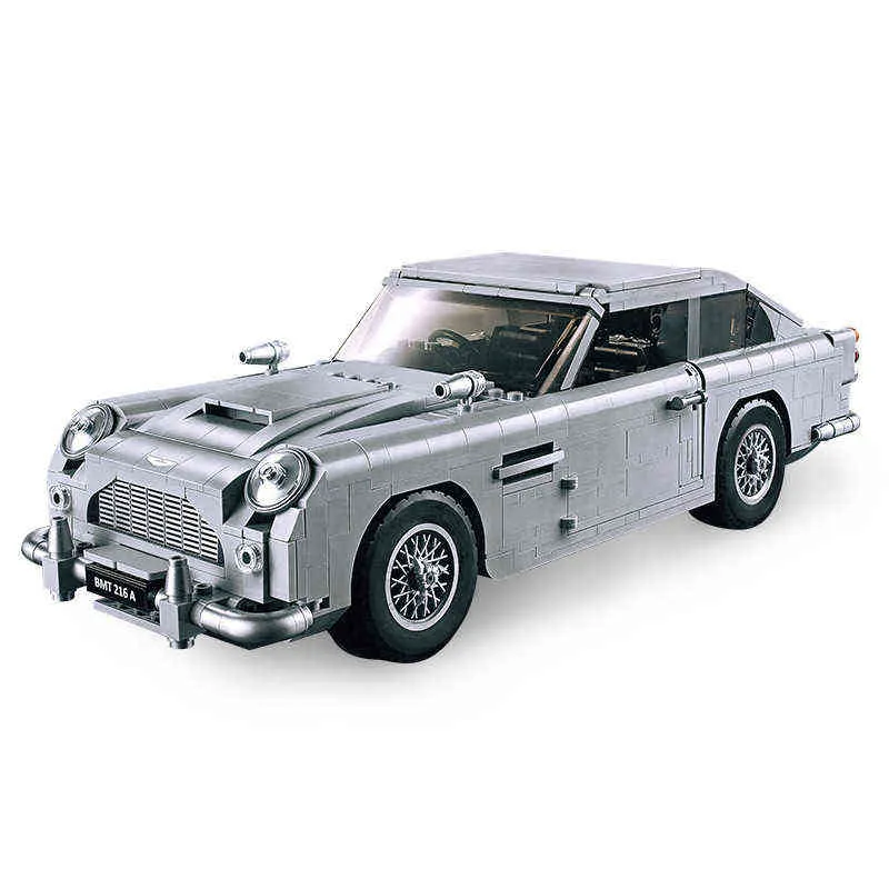 New Creator Aston DB5 Martin James Bond 007 Модель автомобиля Строительный блок Кирпичи Игрушки, совместимые с 10262 Рождественский подарок для детей H1103