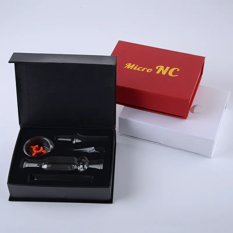 Nector Collector 10mm Joint Narghilè Mini Oil Dab Rigs Punte per unghie in titanio NC Kit con confezione regalo Tubi di fumo di paglia NC01