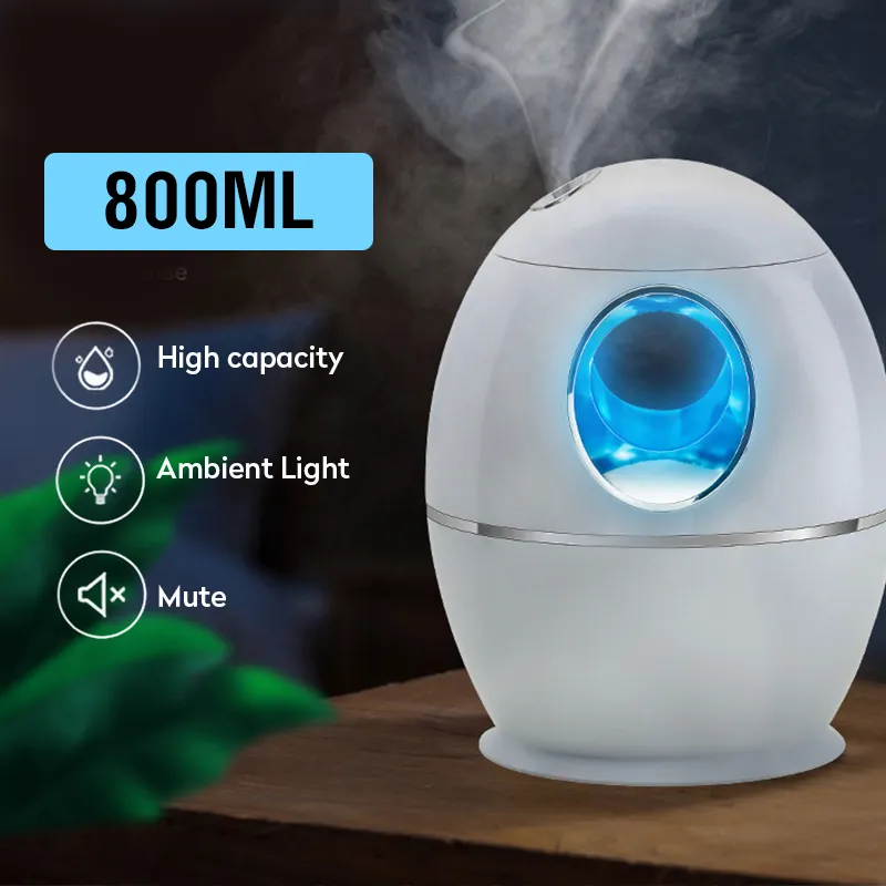 800Ml Air Humidifier USB Ultrasonic Aroma Essential Oil Diffuser Fogger Mist Maker With LED Night Light Home Office Car