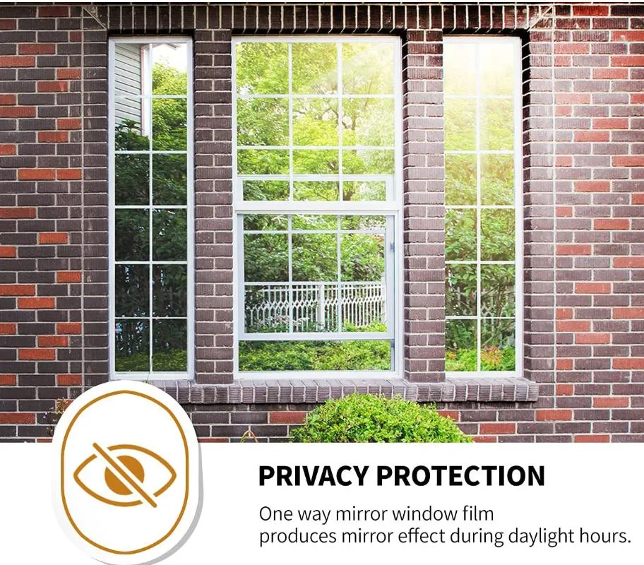 Multi-size One Way Mirror Window Film Privacy Sun Blocking Glass Sticker  Heat Control Reflective Film Self Adhesive Window Tint