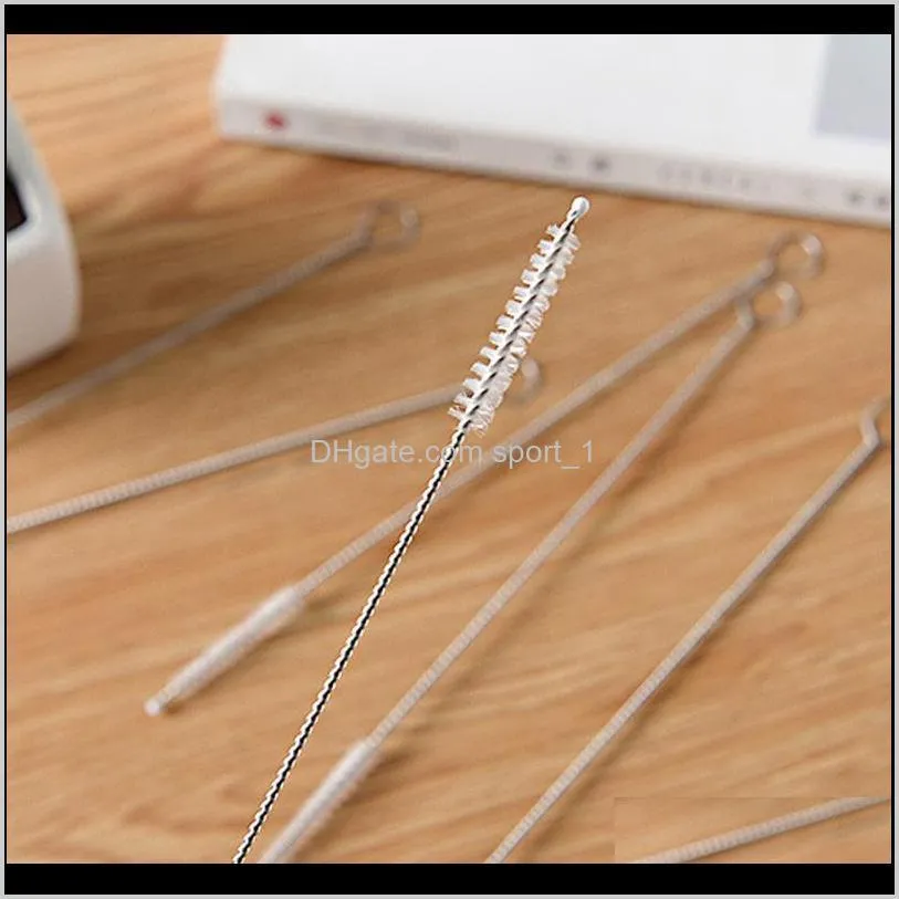 stainless steel straw cleaning brush brushes 175mm 200mm 240mm nylon straw brush drinking pipe tube cleaner baby bottle clean tools