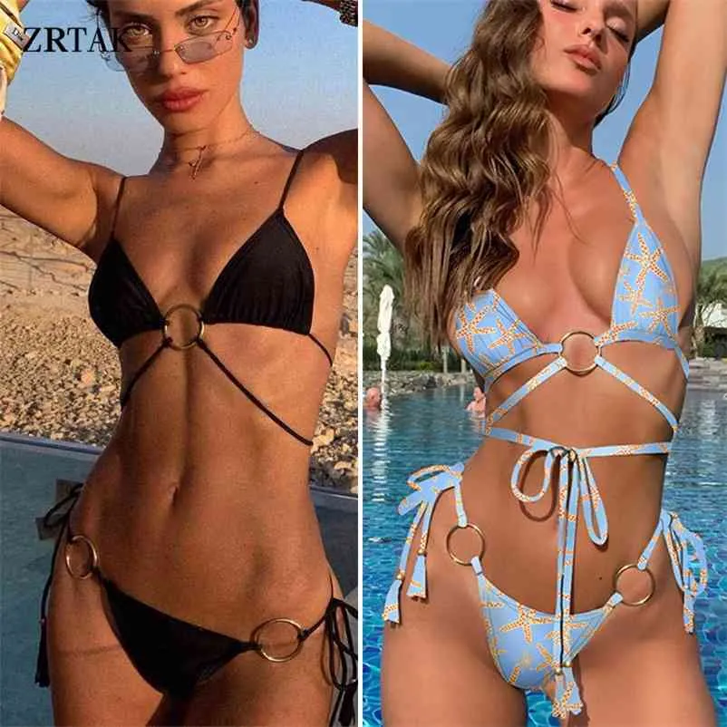 Zrtak Elegant Purple Swimwear Women Bathing Suit Hollow Out Bikini Female Quality Pleated Swimsuit Double-Sided Set 210624