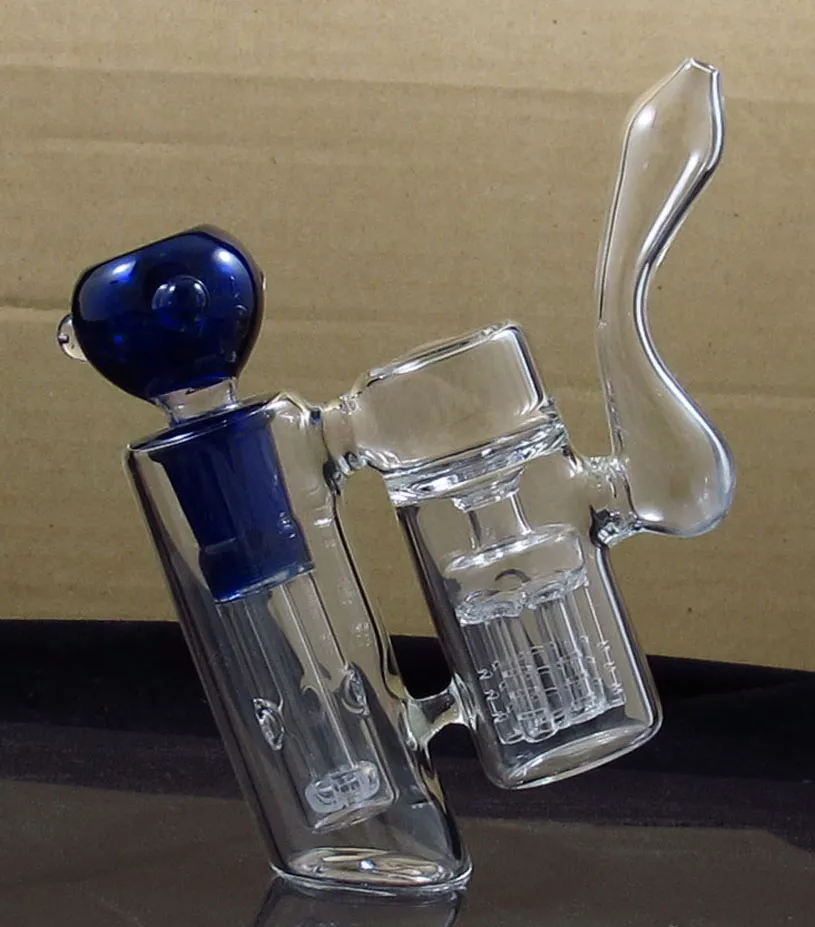 verre à double chambre eau bong narguilés pipe barboteur avec bras arbre perc pour herbe sèche