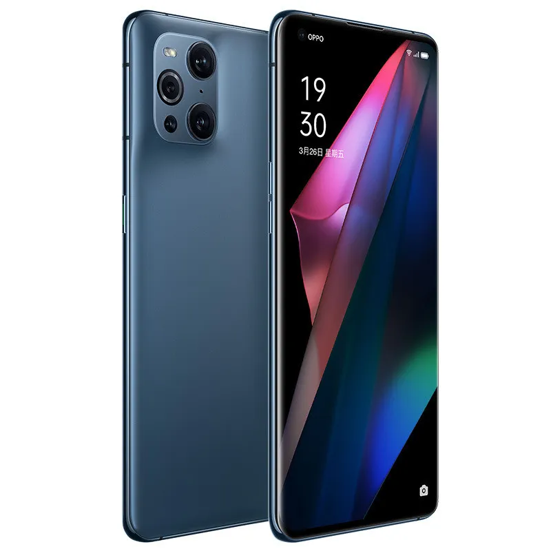 원래 OPPO 찾기 x3 프로 5G 휴대 전화 8GB RAM 256GB ROM Snapdragon 888 50MP AI NFC IP68 4500mAh 안드로이드 6.7 "AMOLED 전체 화면 지문 ID 얼굴 스마트 휴대 전화