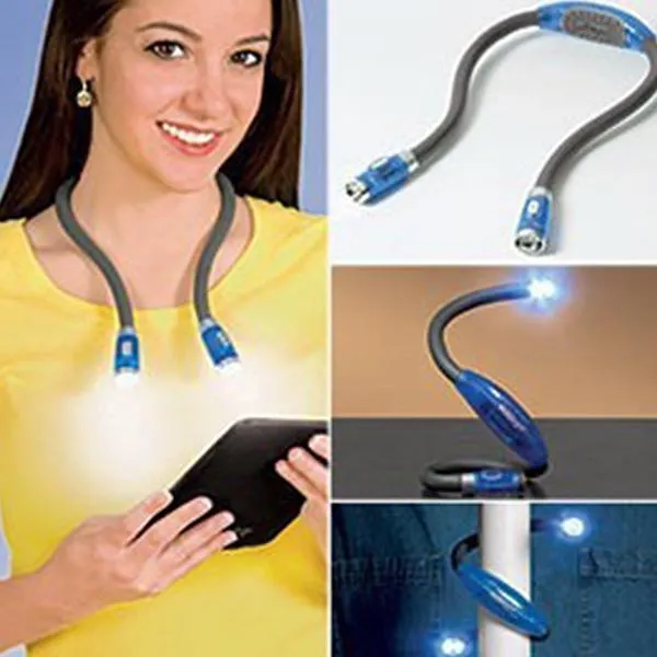 Book Lights Flexible Handsfree LED Neck Light Reading Lamp Night Camping MAL999