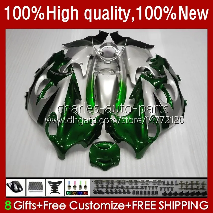 Fairings pour Suzuki Katana GSXF-600 GSXF 600CC 750 600 CC GSX750F GSXF600 03 04 05 06 07 33NO.101 GSXF750 GSX600F GSXF-750 750CC 2003 2004 2005 2006 2007 Body Green Silver Silver Green Silver Green