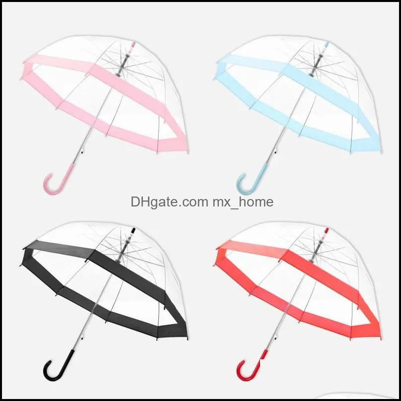 Umbrellas 2021 Transparent Umbrella Creative Rain Sunny Women Girls Ladies Novelty Items Long Handle Rainproof Unbrellas