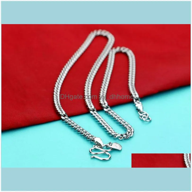 Chains Fashion Man 925 Silver Necklace Real Solid Thick 100% Pure Cuban Whip Chain 6 Mm 26 Inches Wholesale Manliness Jewelry