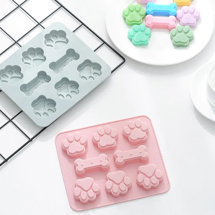 Cakes Tools Cat Claw Bone Cake Chocolate Silica Gel Mold Microwave Oven Baking Ice Lattice Pudding Jelly Mold