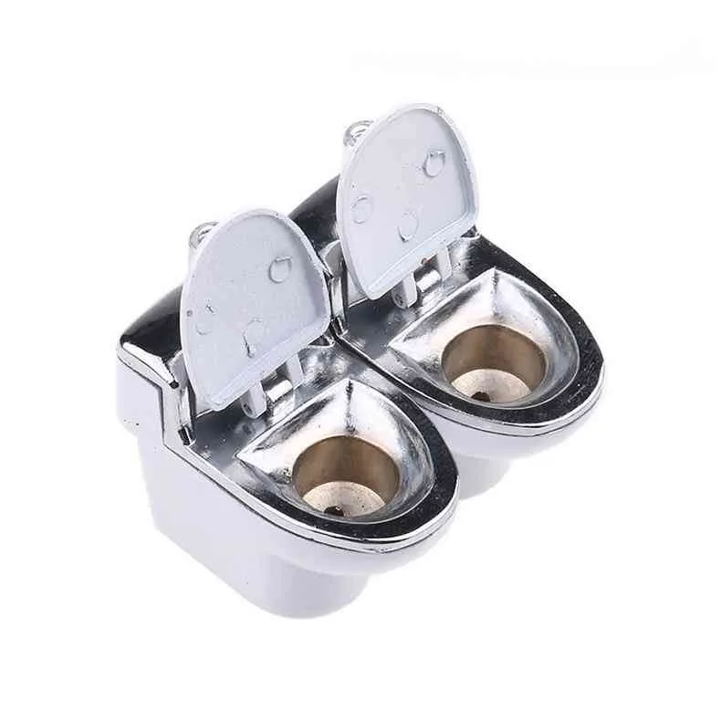 Usine directement vente tuyau de toilette en métal créatif tuyau en verre portable avec couvercle