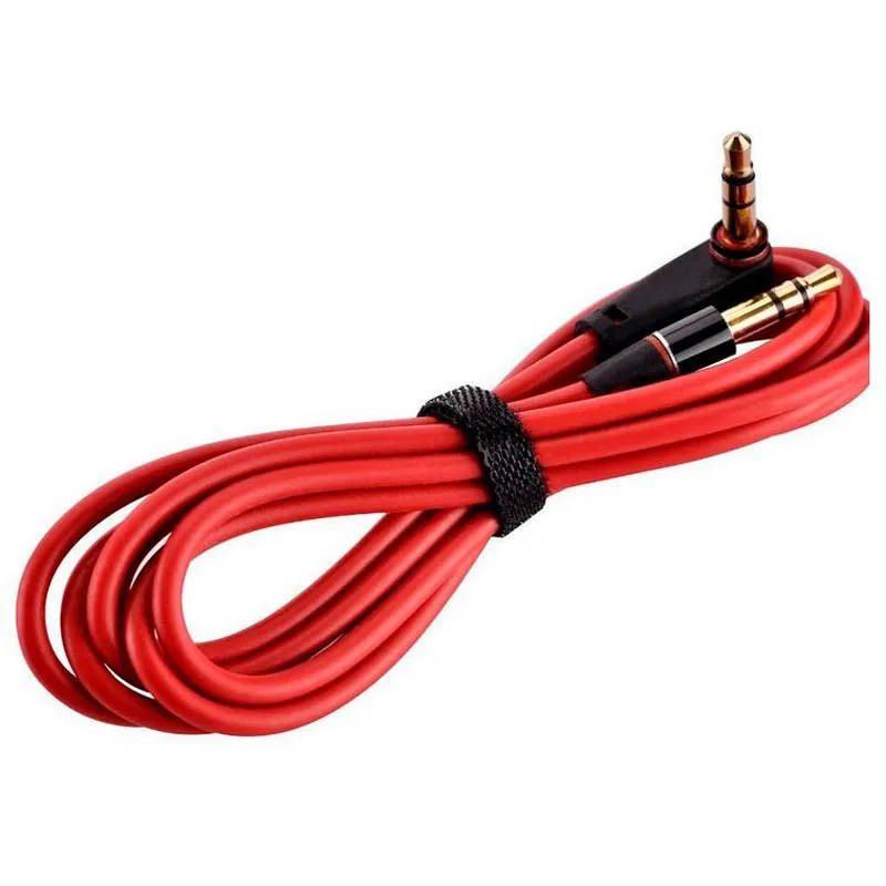 1.2m 4ft Rood 3.5mm Male Naar Male 90 graden Rechthoek AUX AUDIO-verlengkabel voor MP3 MP4 Luidspreker Hoofdtelefoon PC