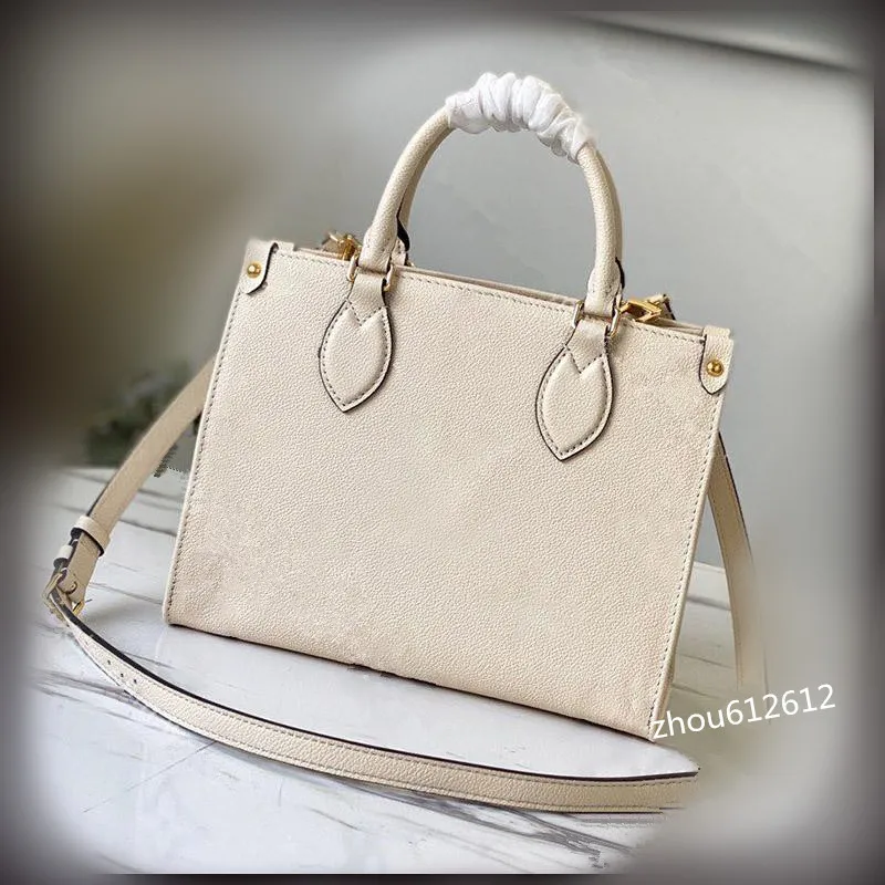 高品質Onthego PMトートファッションデザイナーCabasショルダーバッグ本革女性ハンドバッグ25cm